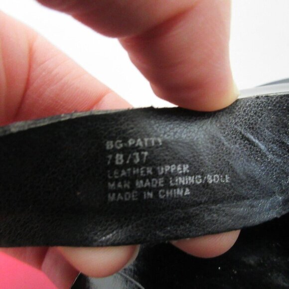 BCBG Girls Patty Women 7 Black Sandals Open Toe Wedge Heel Chunky y2k Brat 548 - Picture 3 of 9